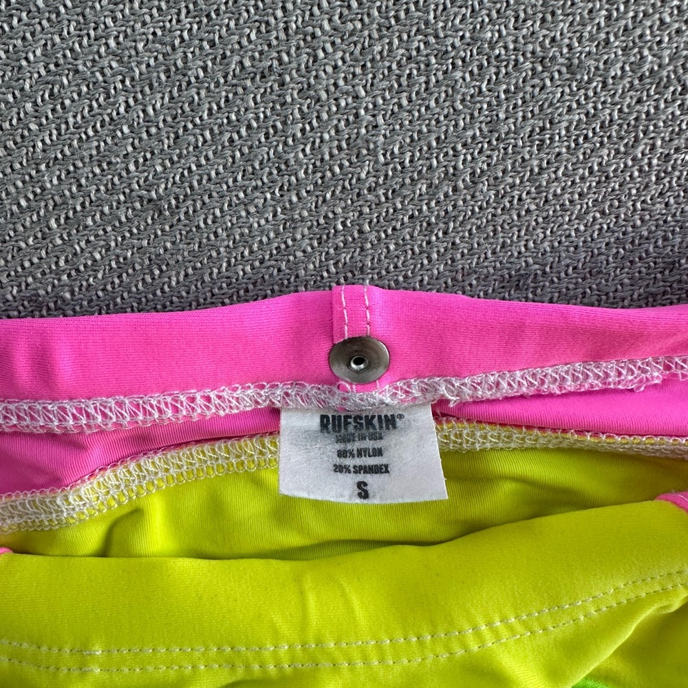 Rufskin Gabrio Neon Swim Brief Speedo Green Yellow Pink Size Small - Picture 4 of 7